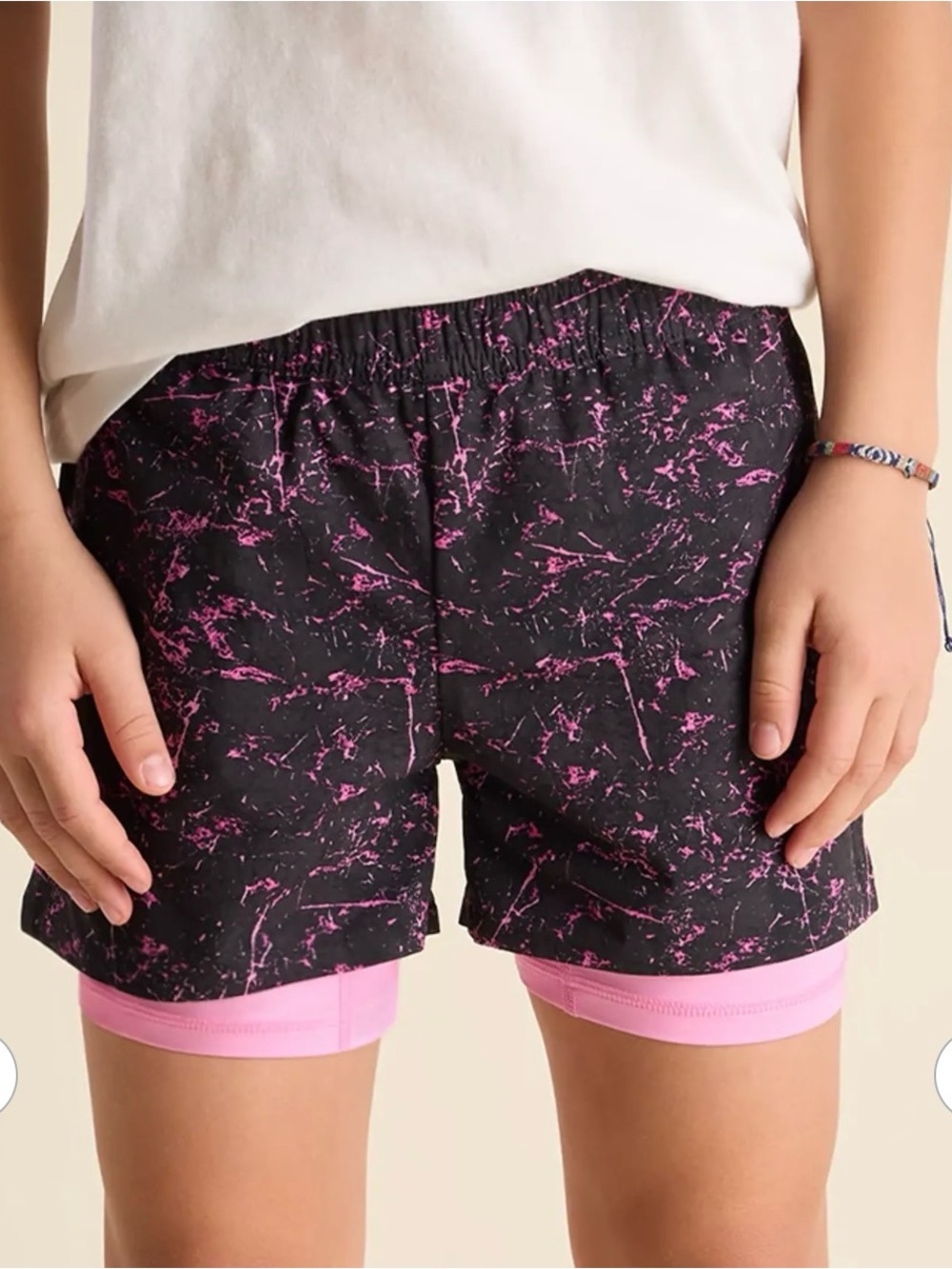 chubbies Black & Pink Marble Print Layered Shorts